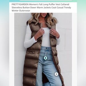 Women's Brown Puffer Vest